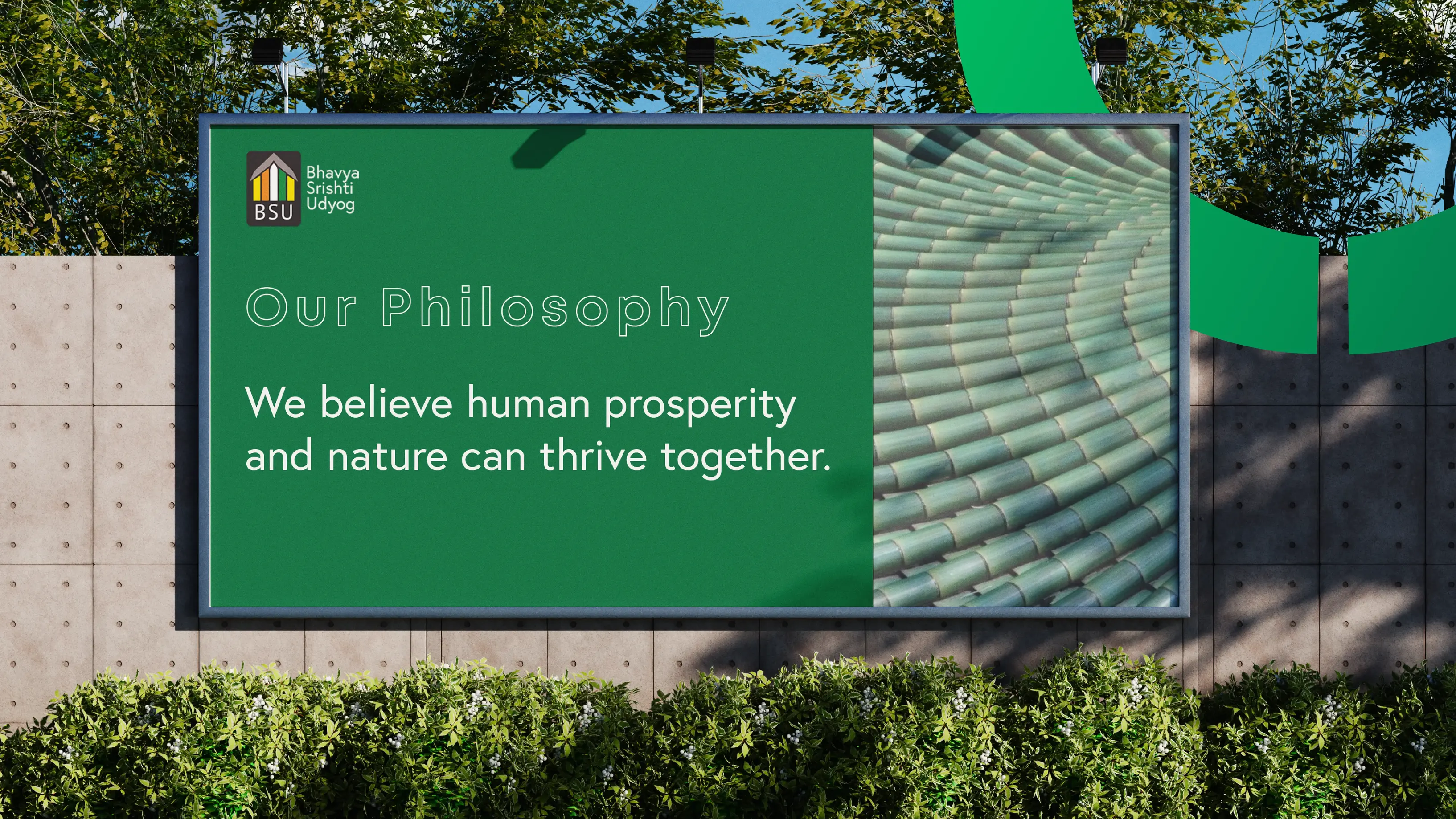 Bhavya Srishti Udyog brand philosophy billboard