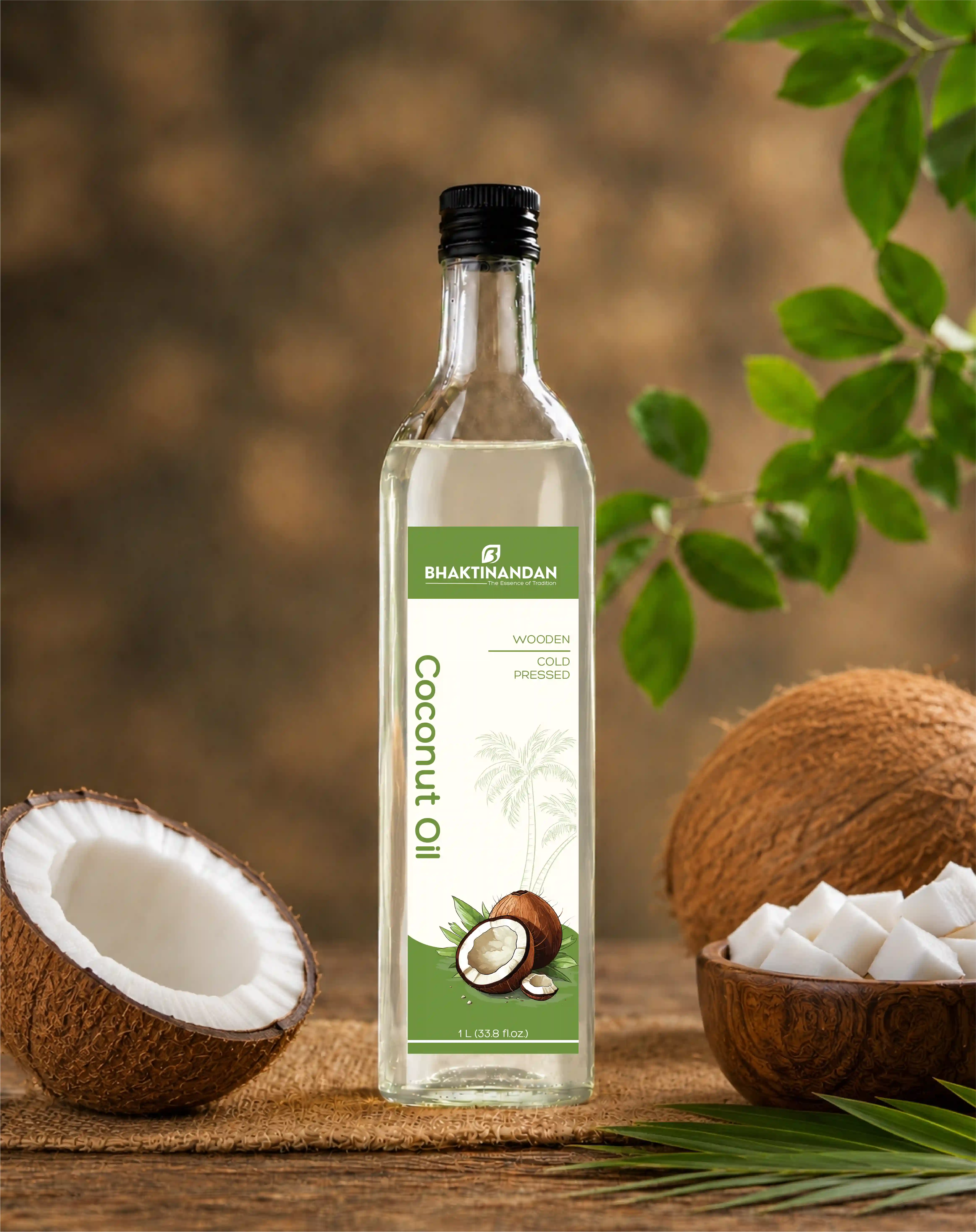 Bhaktinandan pure cold-pressed coconut oil packaging