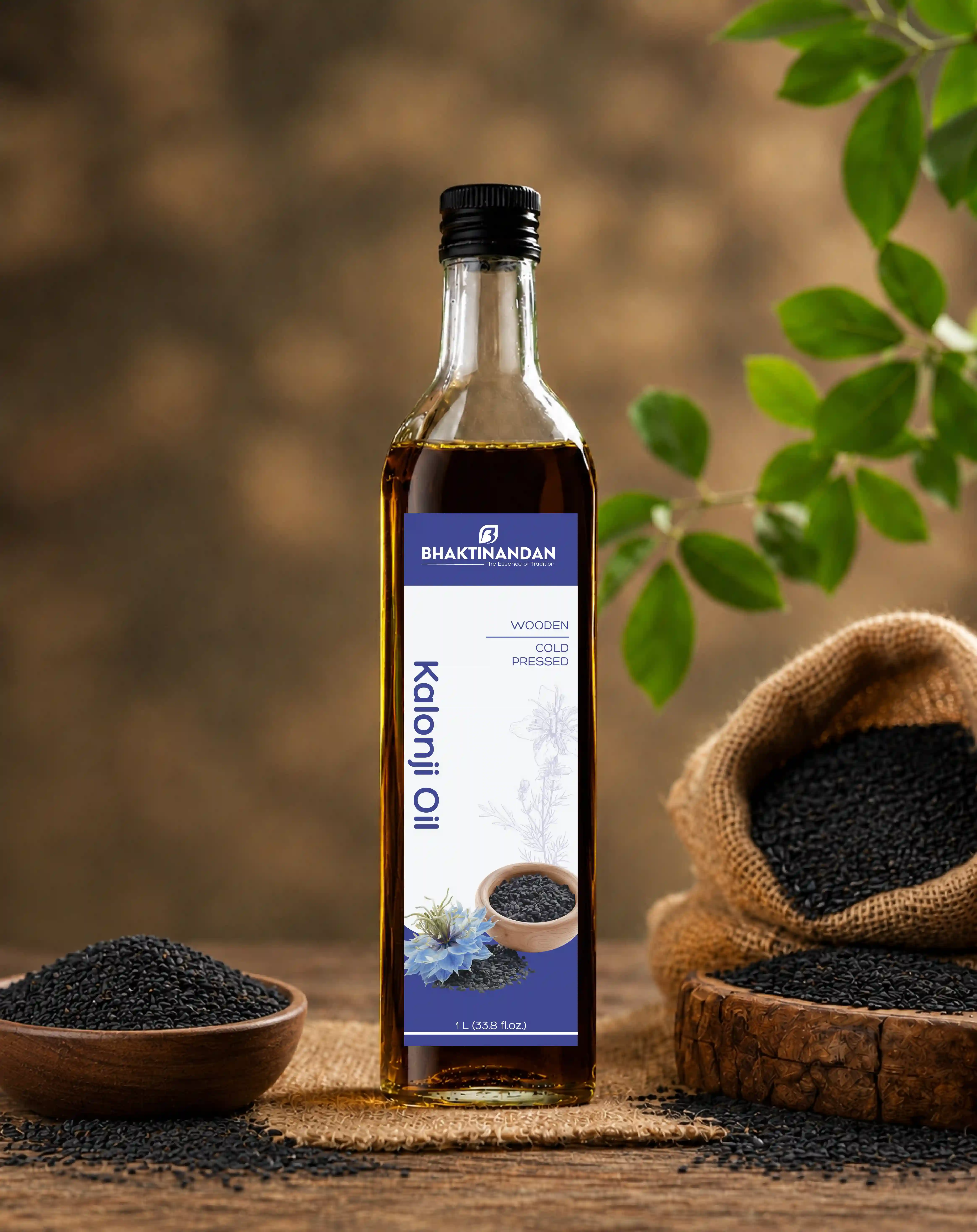 Bhaktinandan pure cold-pressed kalonji (black seed) oil packaging
