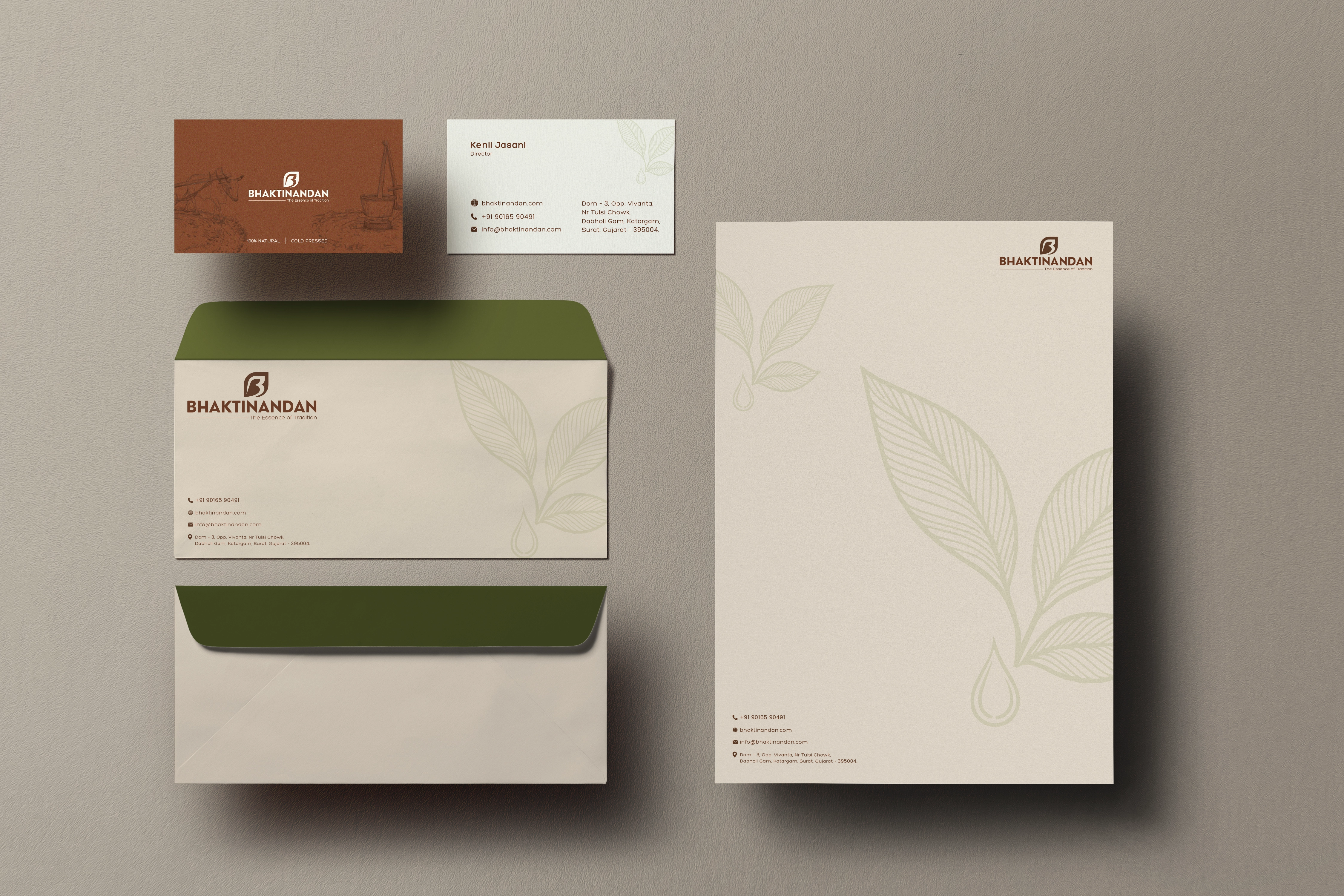 Bhaktinandan premium brand stationery and corporate identity by Pragyan
