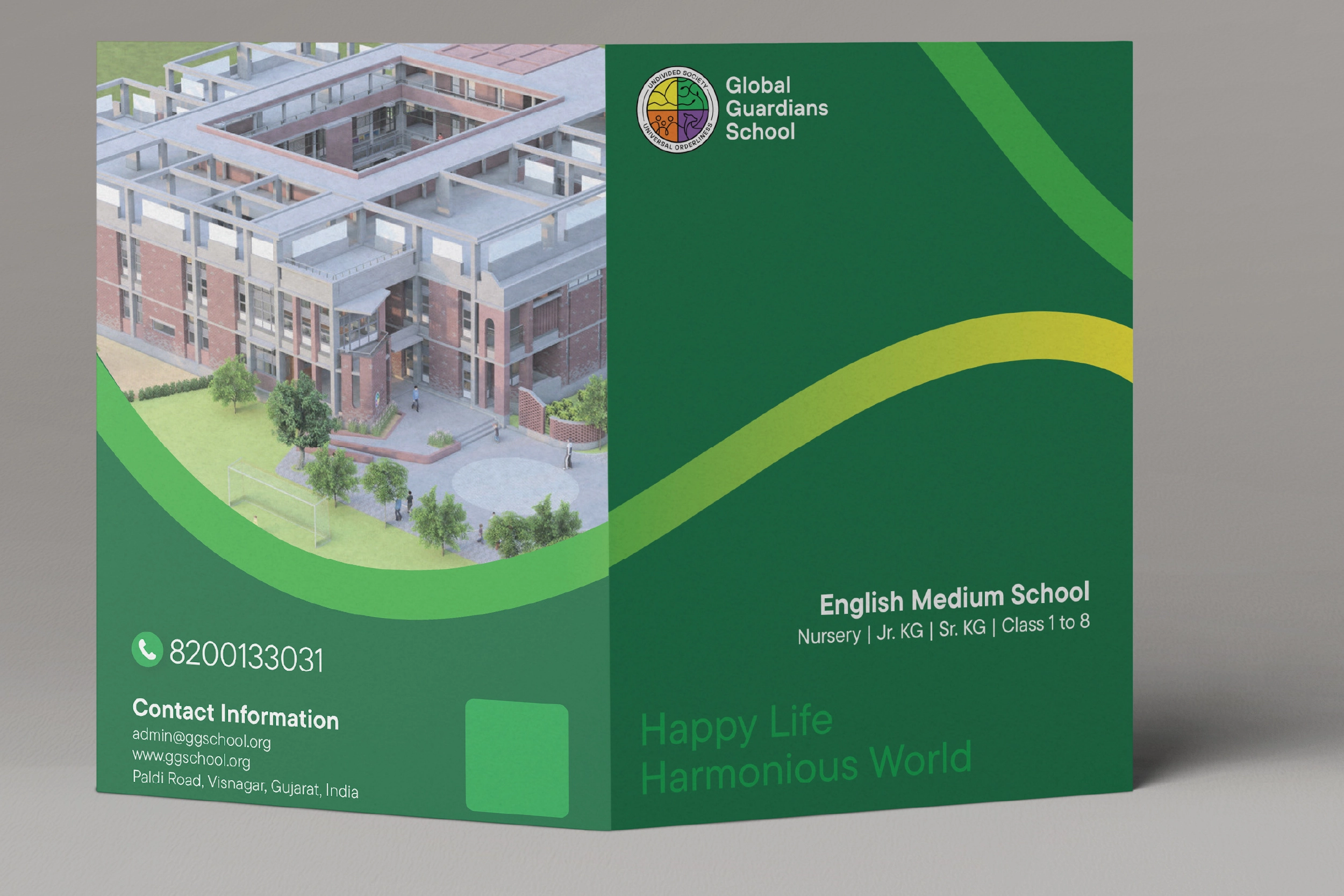Global Guardians School marketing collateral designed by Pragyan Ahmedabad